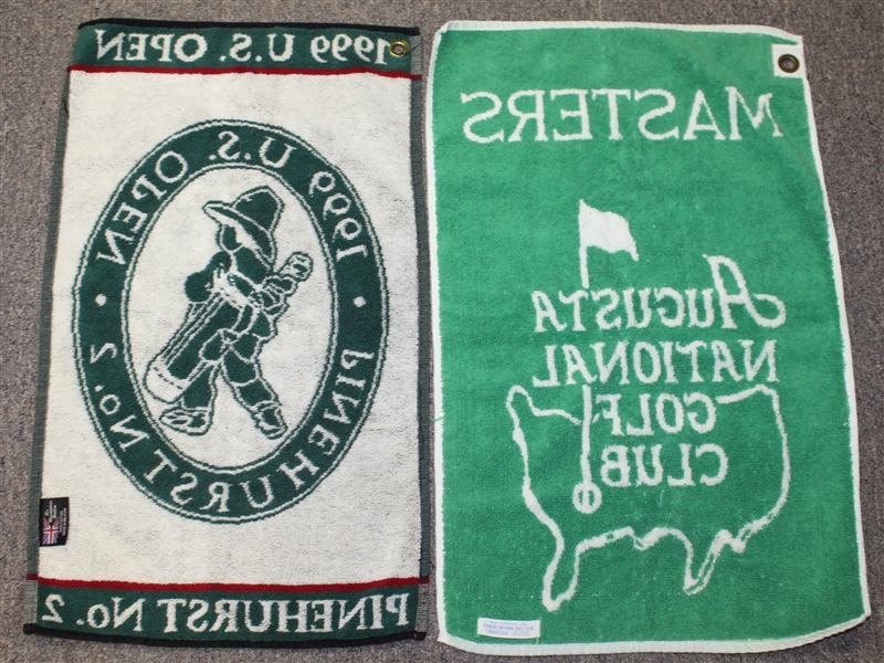 Undated Masters Bag Towel and 1999 US Open Bag Towel