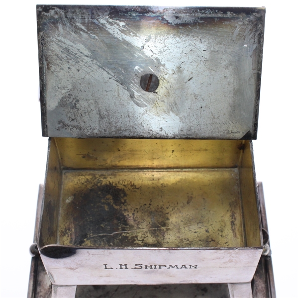 Electroplate Vintage Cigarette Holder/Ashtray with L. H. Shipman Stamping