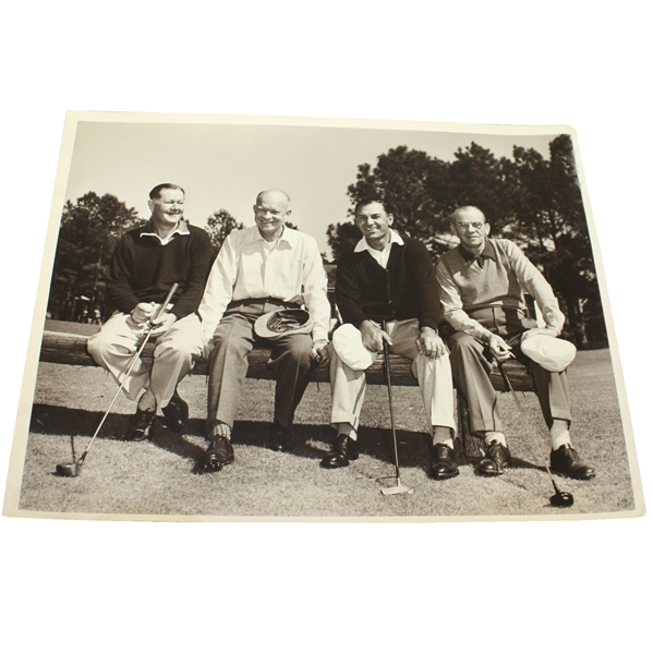 Ben Hogan, Byron Nelson, Pres. Eisenhower & Cliff Roberts - Ben's Personal Morgan Fitz Original Photo - 4/14/1953