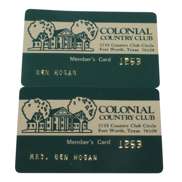 Ben and Valerie Hogan's Colonial Country Club Member's Cards