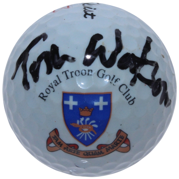 Tom Watson Signed Royal Troon Golf Club Logo Golf Ball JSA ALOA