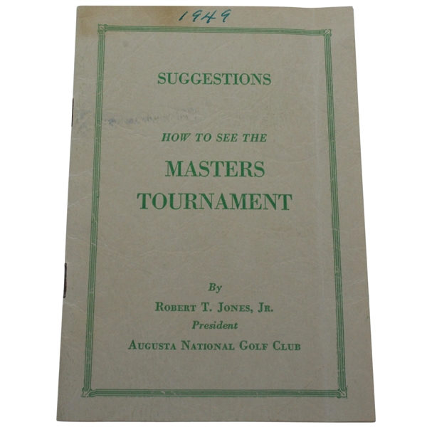 1949 Masters Spectator Guide - Sam Snead's First Masters Win