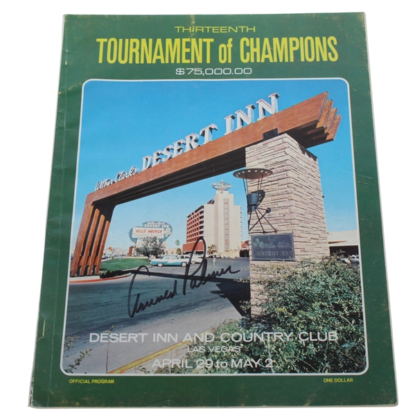 Arnold Palmer Signed 1965 Tournament of Champions at Desert Inn & CC Program JSA ALOA
