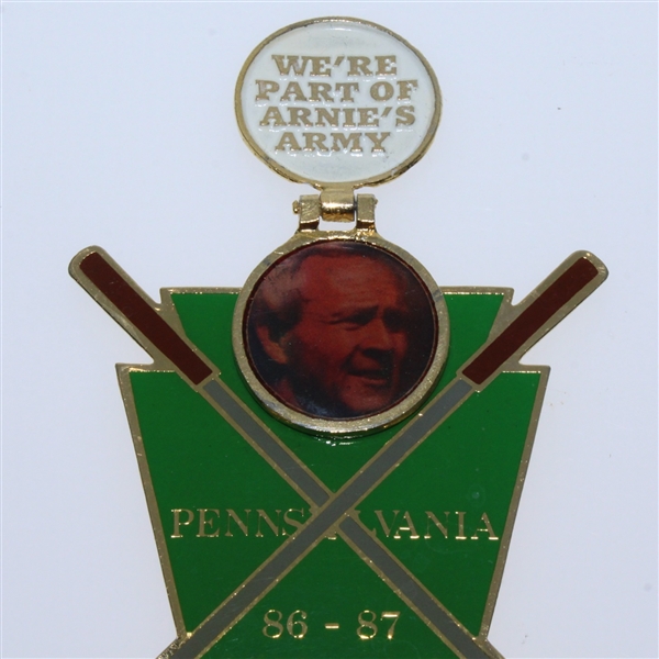Lion's Club 'Part of Arnie's Army' Arnold Palmer Metal Pocket Crest - Crossed Clubs