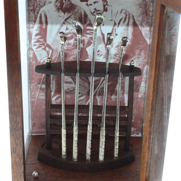 1987 Memorial Tournament Old Tom Morris & Young Tom Morris Display Gift w/Silver Clubs