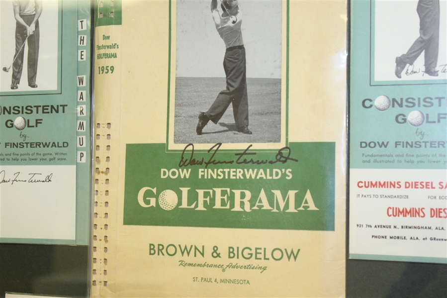 Dow Finsterwald Display - Consistant Golf and Golferama - Framed - JSA ALOA