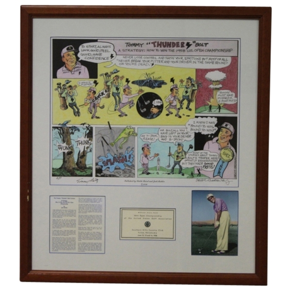 Tommy Bolt Signed Hadaway Artists Proof #1/10: A Strategy: How To Win The 1958 US Open Framed JSA ALOA
