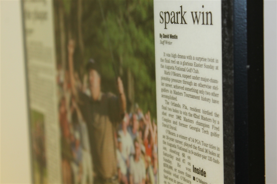 April 13, 1998 Augusta Chronicle Front Page Plaque - Mark O'Meara Win