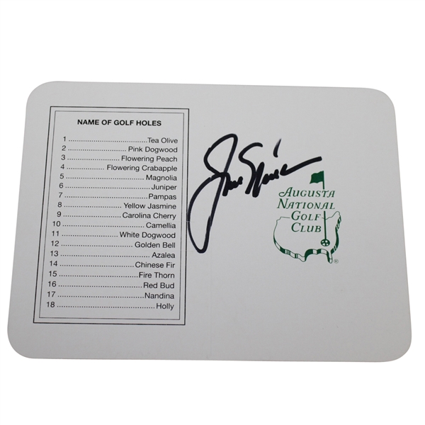 Jack Nicklaus Signed Augusta National Scorecard JSA ALOA