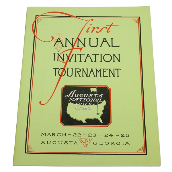 1934 'Augusta Invitational' Masters Tournament Reproduction Program