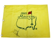 Tiger Woods Signed 2001 Masters Embroidered Flag - Tiger Slam (4/4) JSA ALOA