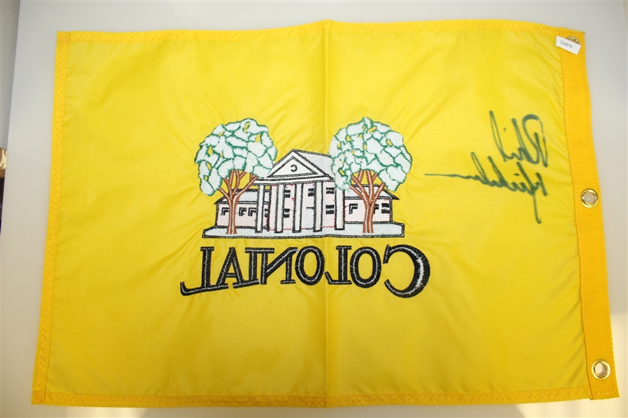 Phil Mickelson Signed (2000) Colonial Embroidered Flag JSA ALOA