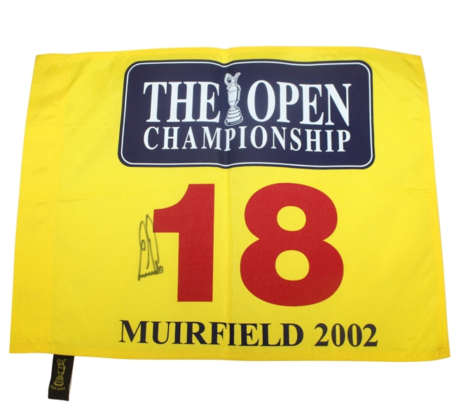 Ernie Els Signed 2002 Open Championship at Muirfield Flag JSA ALOA