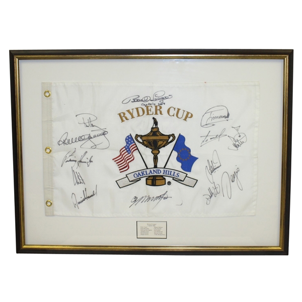 2004 Ryder Cup Flag Signed by Winning European Team & Captain - Framed JSA ALOA