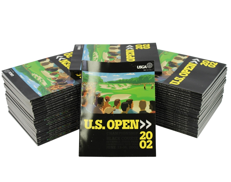 Lot of 42 US Open at Bethpage Black Programs - Tiger Woods Winner