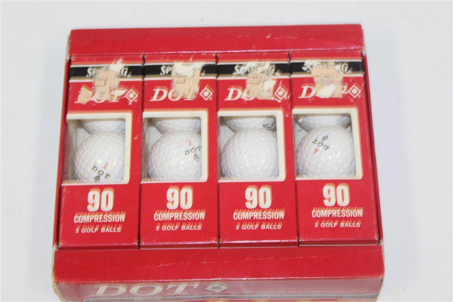 Spalding Dot 90 Compression Dozen Golf Balls in Original Box