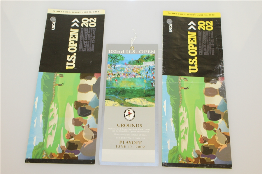 2002 US Open - Two Programs, Ticket, Two Pairing Sheets