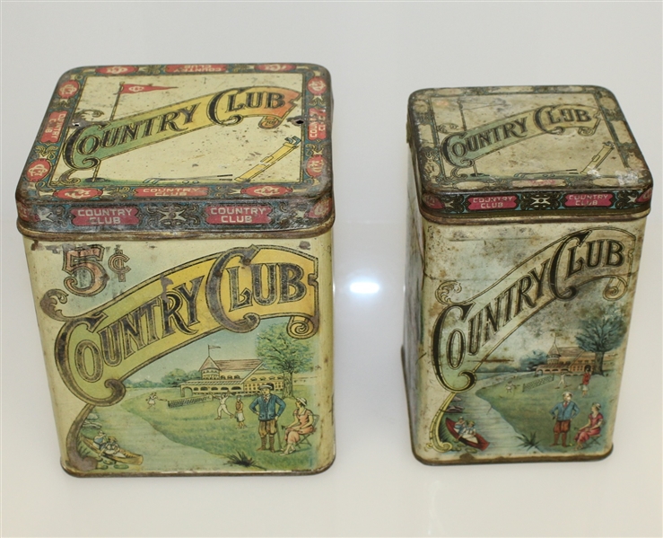 Two Vintage Country Club Handmade Cigar Tins
