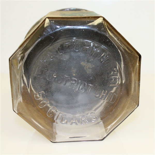 Western Club Glass Cigar Jar with Metal Lid