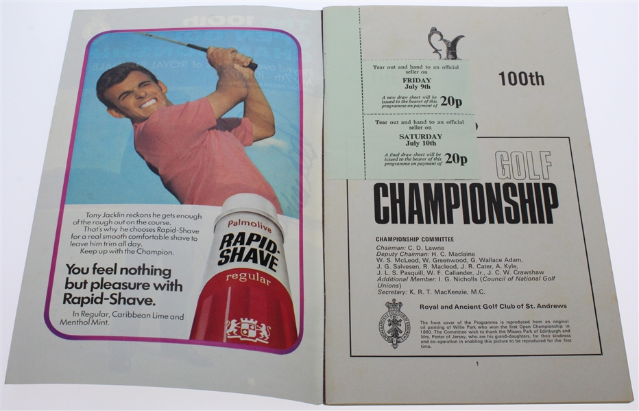 Lee Trevino Signed 1971 Open Championship at Royal Birkdale Program JSA ALOA