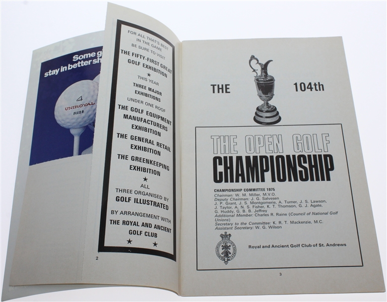 Tom Watson Signed 1975 Open Championship at Carnoustie Program JSA ALOA