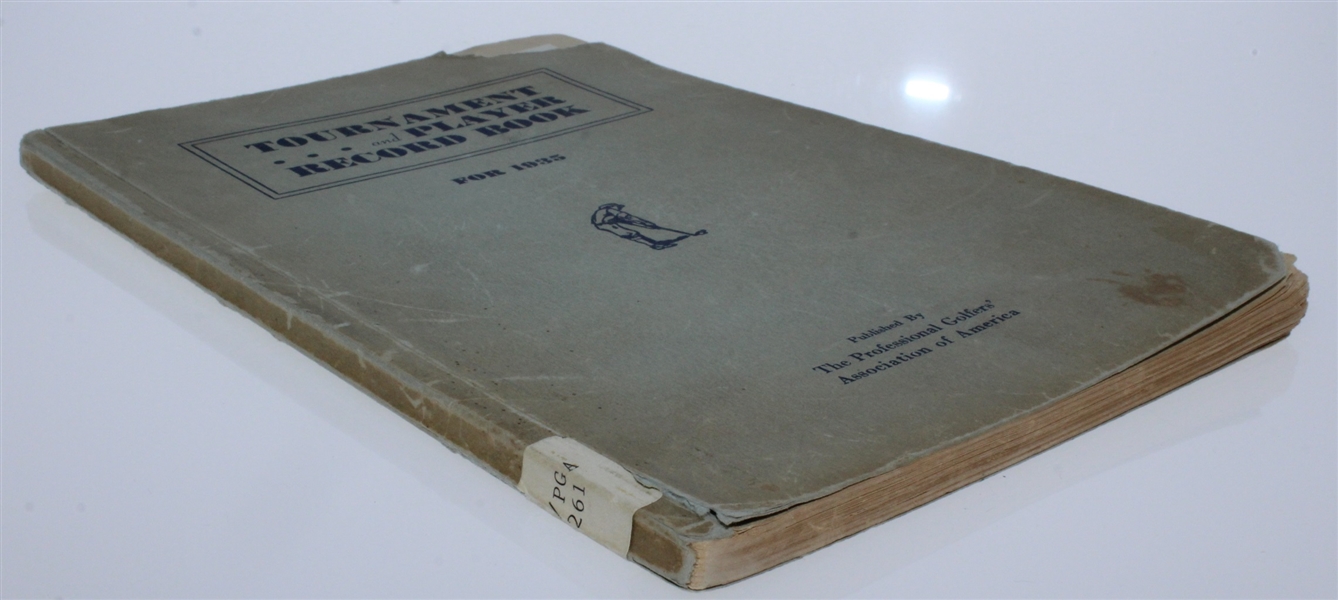 1935 Tournament and Player Record Book Published by the PGA