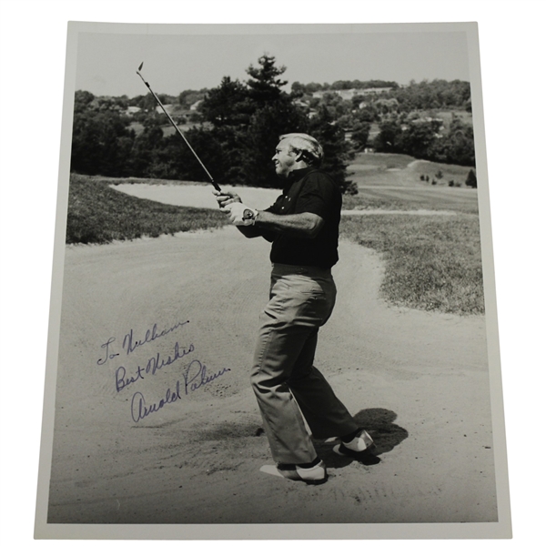 Arnold Palmer Signed B&W 8x10 Photo - 'To William, Best Wishes' JSA ALOA