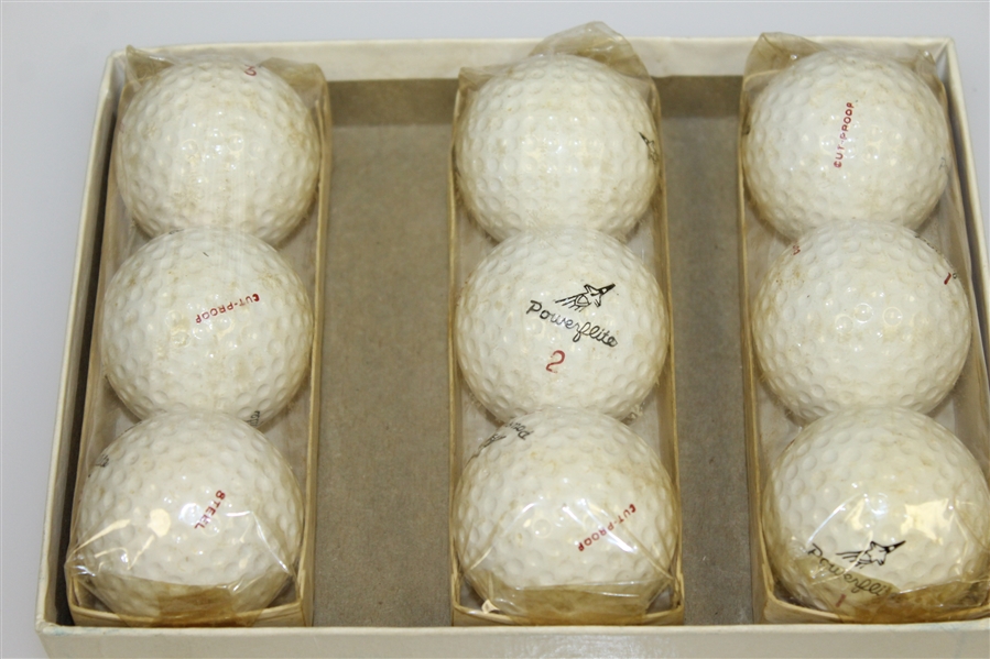 Plymouth Power Flite Steel Center Golf Balls - Three Sleeves and Original Box - Roth Collection