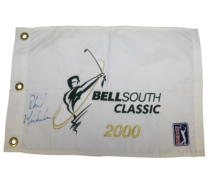Phil Mickelson Signed 2000 BellSouth Classic Embroidered Flag JSA ALOA