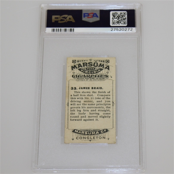 James Braid 1914 Marsuma Cigarette Card - Graded Good & Slabbed PSA #27520272