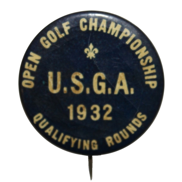 1932 US Open Championship Qualifying Round Celluloid Badge