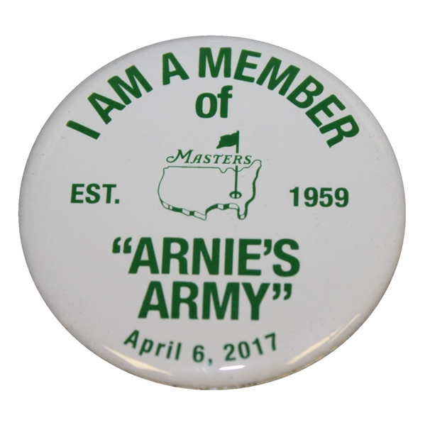 Masters Arnie's Army Collectible Member Pin Commemorating Arnold Palmer est 1959