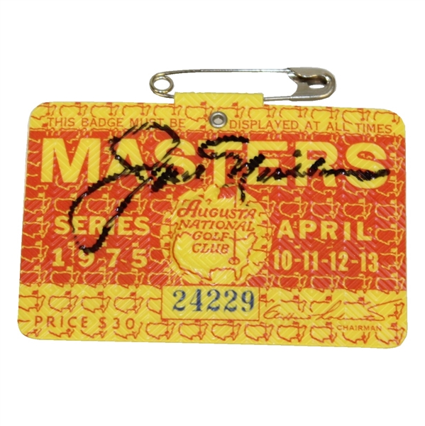 Jack Nicklaus Signed 1975 Masters Series Badge #24229 JSA ALOA