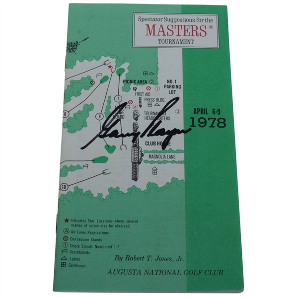 Gary Player Signed 1978 Masters Spectator Guide - Player's Third Masters Title JSA ALOA