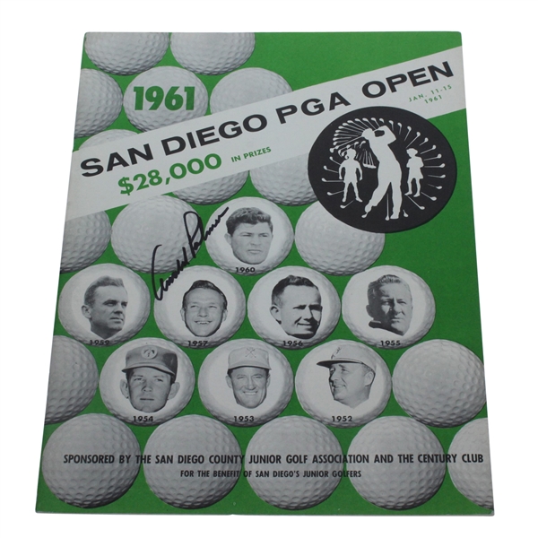 Arnold Palmer Signed 1961 San Diego PGA Open Program JSA ALOA