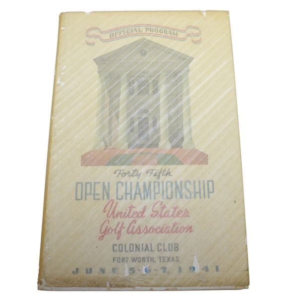 1941 US Open at Colonial Country Club Program with Cover - Craig Wood Winner 