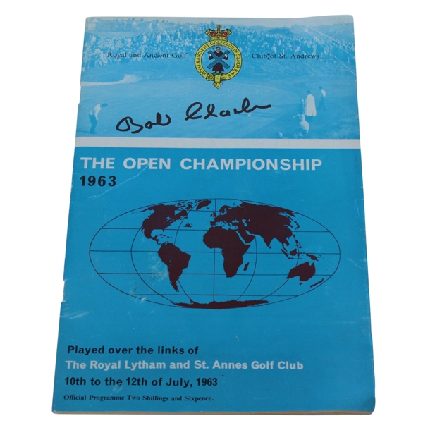Bob Charles Signed 1963 Open Championship at Royal Lytham & St. Annes Program