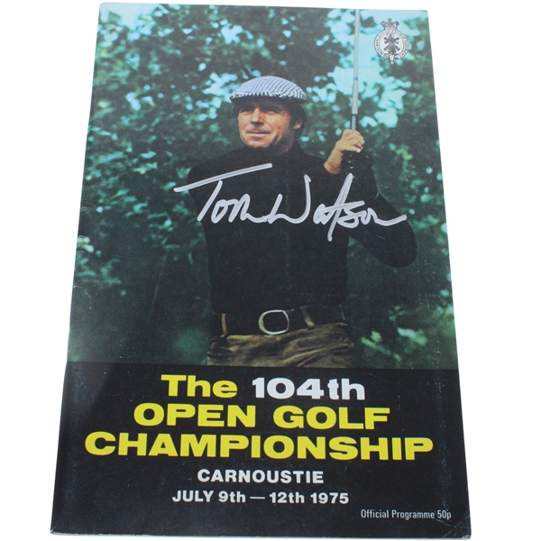 Tom Watson Signed 1975 Open Championship at Carnoustie Program JSA ALOA