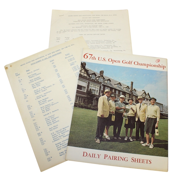 1961 USGA Money Winners, 1980 USGA Starting Times, & 1967 USGA Sunday Pairing Sheet