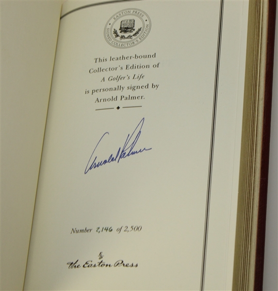 Arnold Palmer Signed Ltd Ed. Leather Bound 'A Golfer's Life' Book JSA ALOA