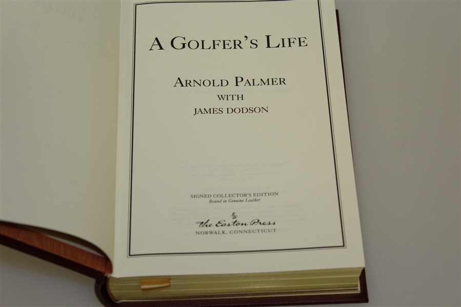 Arnold Palmer Signed Ltd Ed. Leather Bound 'A Golfer's Life' Book JSA ALOA