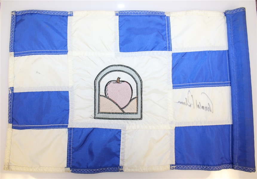 Arnold Palmer Signed Blue & White Course Used Flag from Treesdale CC JSA ALOA