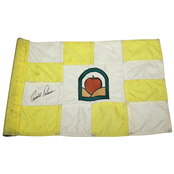 Arnold Palmer Signed Yellow & White Course Used Flag from Treesdale CC JSA ALOA