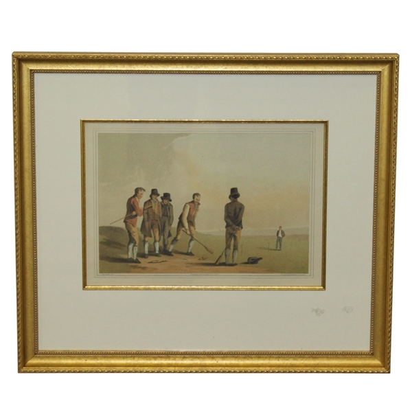 Circa 1885 'Knurr & Spell' Engraving by E. Kaufman from Original Circa 1814 By George Walker Del - Framed