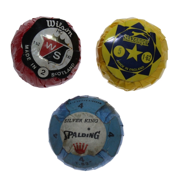 Spalding Silver King, Wilson HC, & Slazenger Original Wrapped Golf Balls