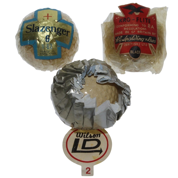 Wilson LD, Spalding Kro-Flite, & Slazenger '6' Original Wrapped Golf Balls