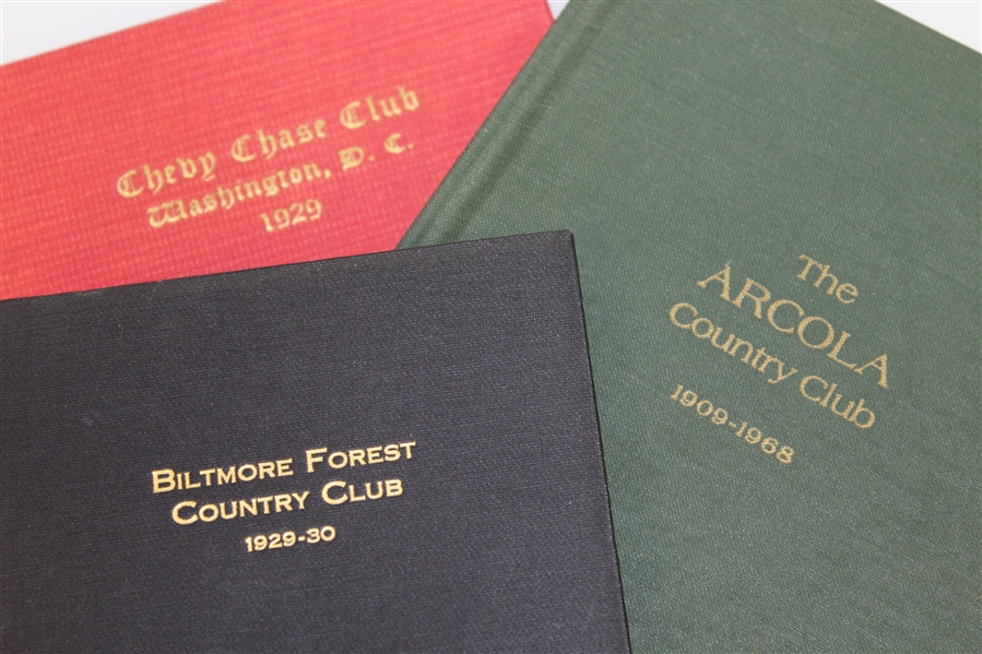1930 Biltmore Forest CC, 1968 The Arcola CC, & 1929 Chevy Chase Club Books - Roth Collection