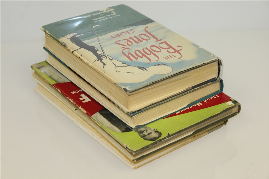 'Bobby Jones on Golf', 'Bobby Jones Story', 'Johnny Revolta Short Cuts', & Lloyd Mangrum 'A New Approach' Golf Books - Roth Collection