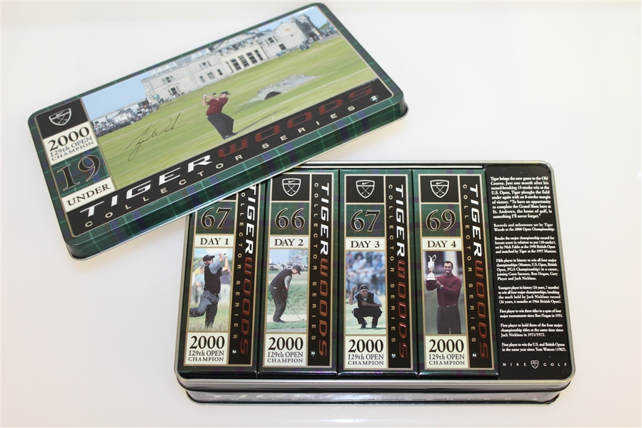 Tiger Slam Commemorative Golf Ball Tins from Each Leg - Complete Set