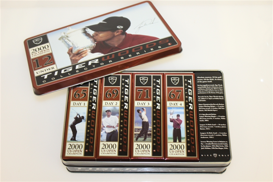 Tiger Slam Commemorative Golf Ball Tins from Each Leg - Complete Set